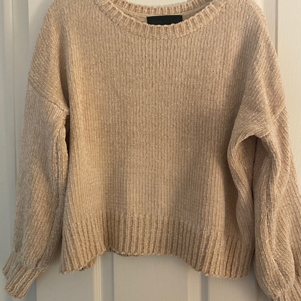 Kendall + Kylie cream chenille sweater